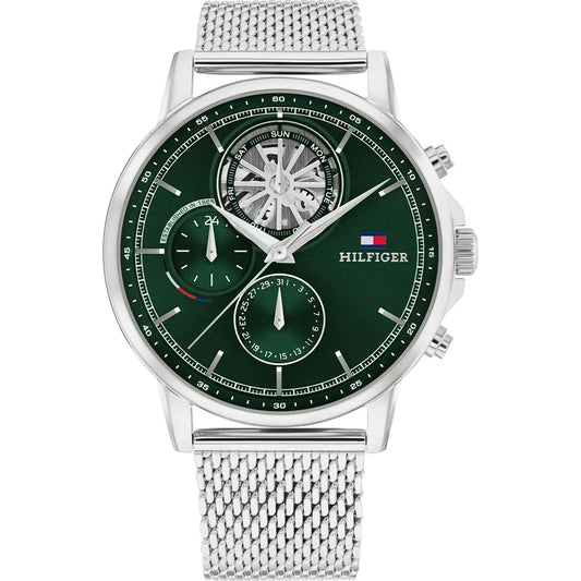 Tommy Hilfiger Green Dial Mesh Bracelet Watch