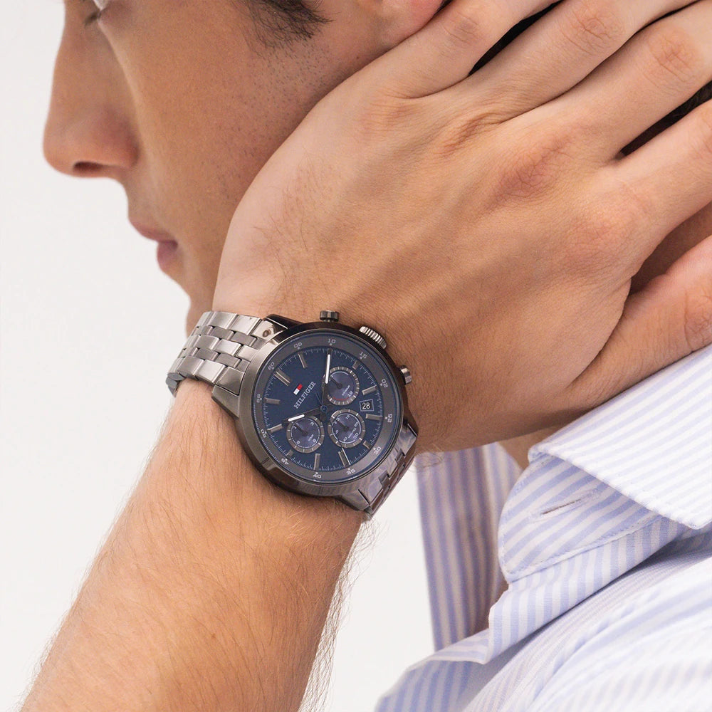 Tommy Hilfiger Grey dual time gents watch