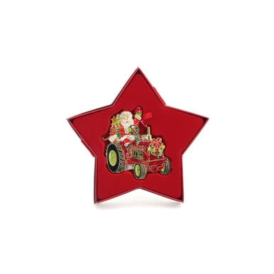TIPPERARY SANTA TRACTOR SPARKLE DECORATION