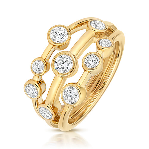9CT GOLD LAB GROWN DIAMOND RUBOVER SET RING