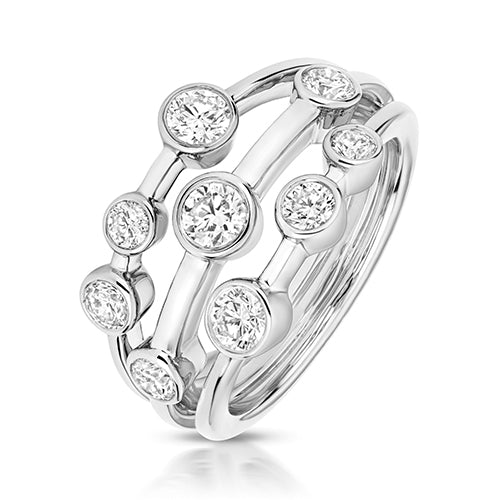 9CT GOLD LAB GROWN DIAMOND RUBOVER SET RING