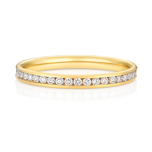 9ct Gold Channel Set Lab Diamond Band