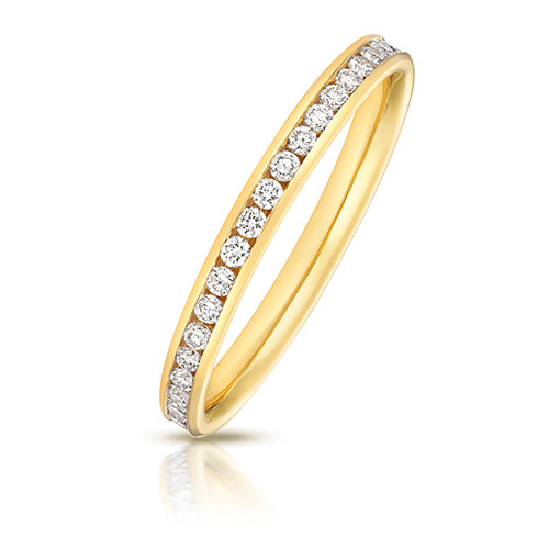 9ct Gold Channel Set Lab Diamond Band