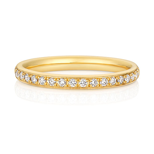 LAB GROWN DIAMOND SET WEDDING RING IN 9CT GOLD GRAIN SET