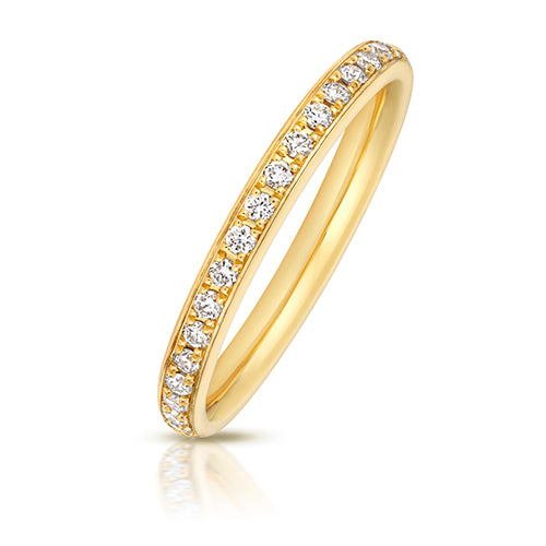 LAB GROWN DIAMOND SET WEDDING RING IN 9CT GOLD GRAIN SET